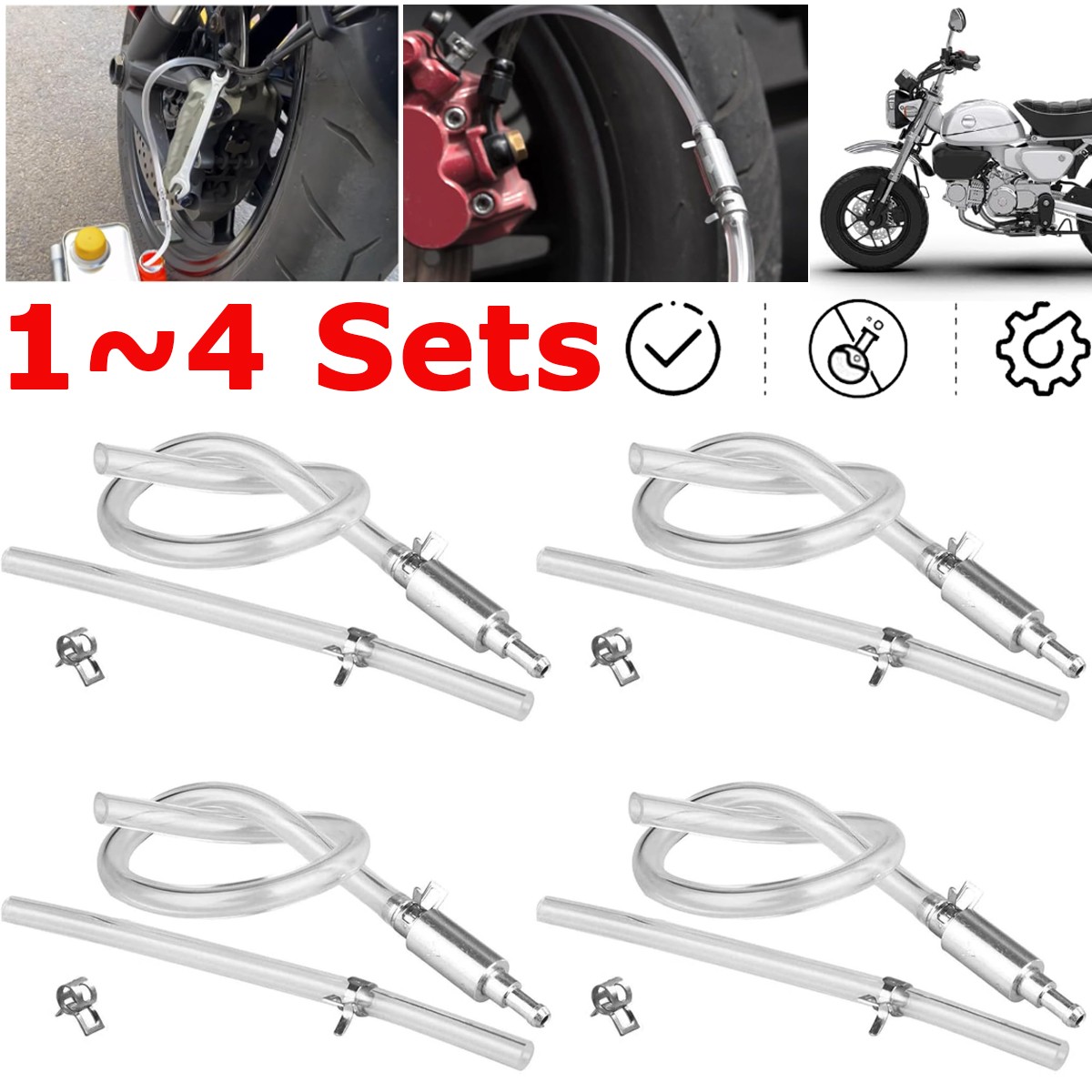 Brake Bleeder Hose One Way Check Valve Tube Bleeding Tool Kit for Car Motorcyle