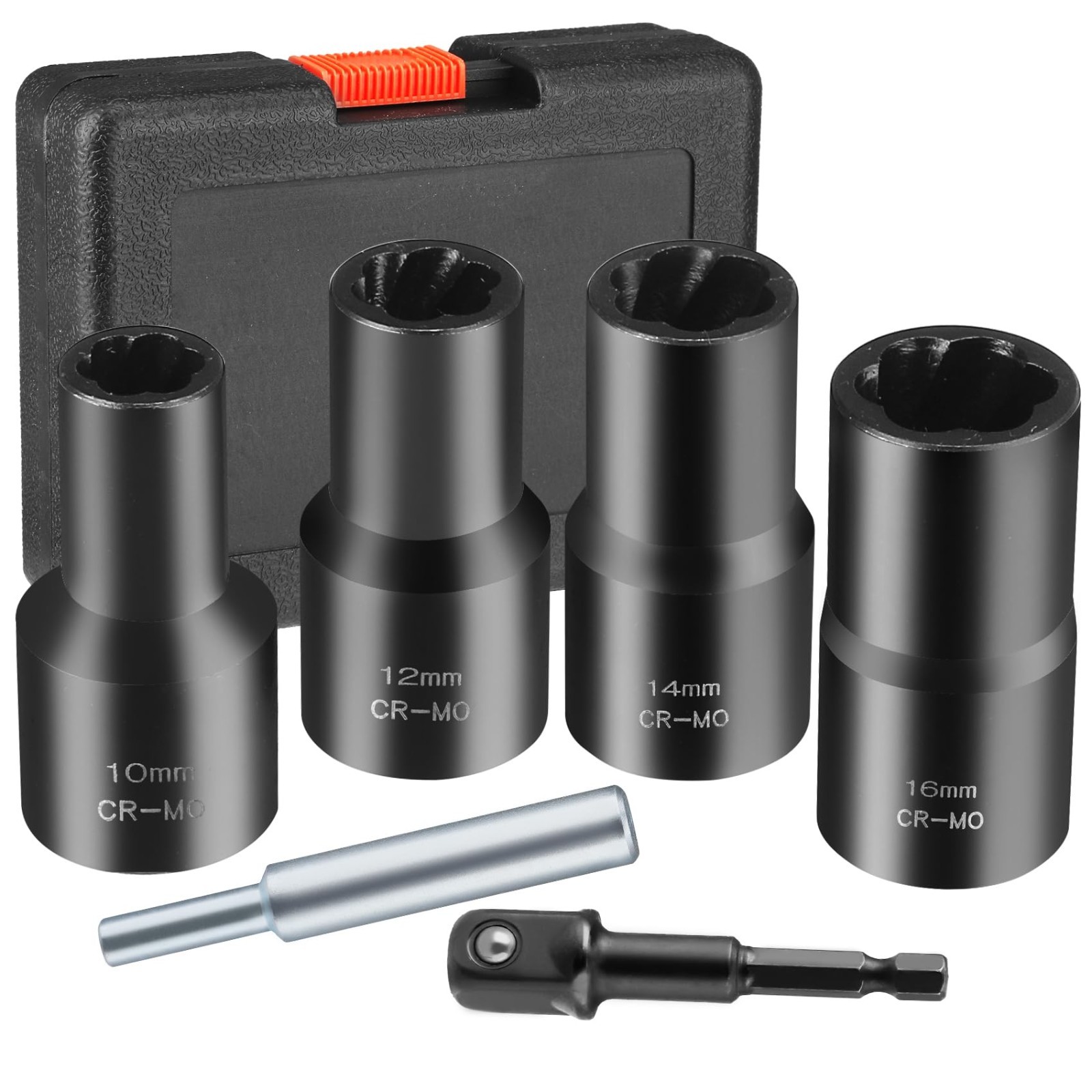 6-Piece Wheel Lock Removal Kit, Lug Nut Remover Set, Impact Bolt Extractor 10-16