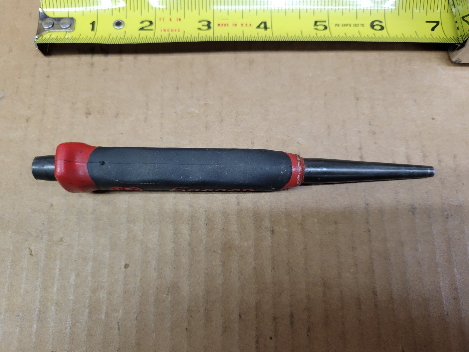 Snap On 3/16″ Starter Punch With Red / Black Comfort Handle Grip No PPSG206