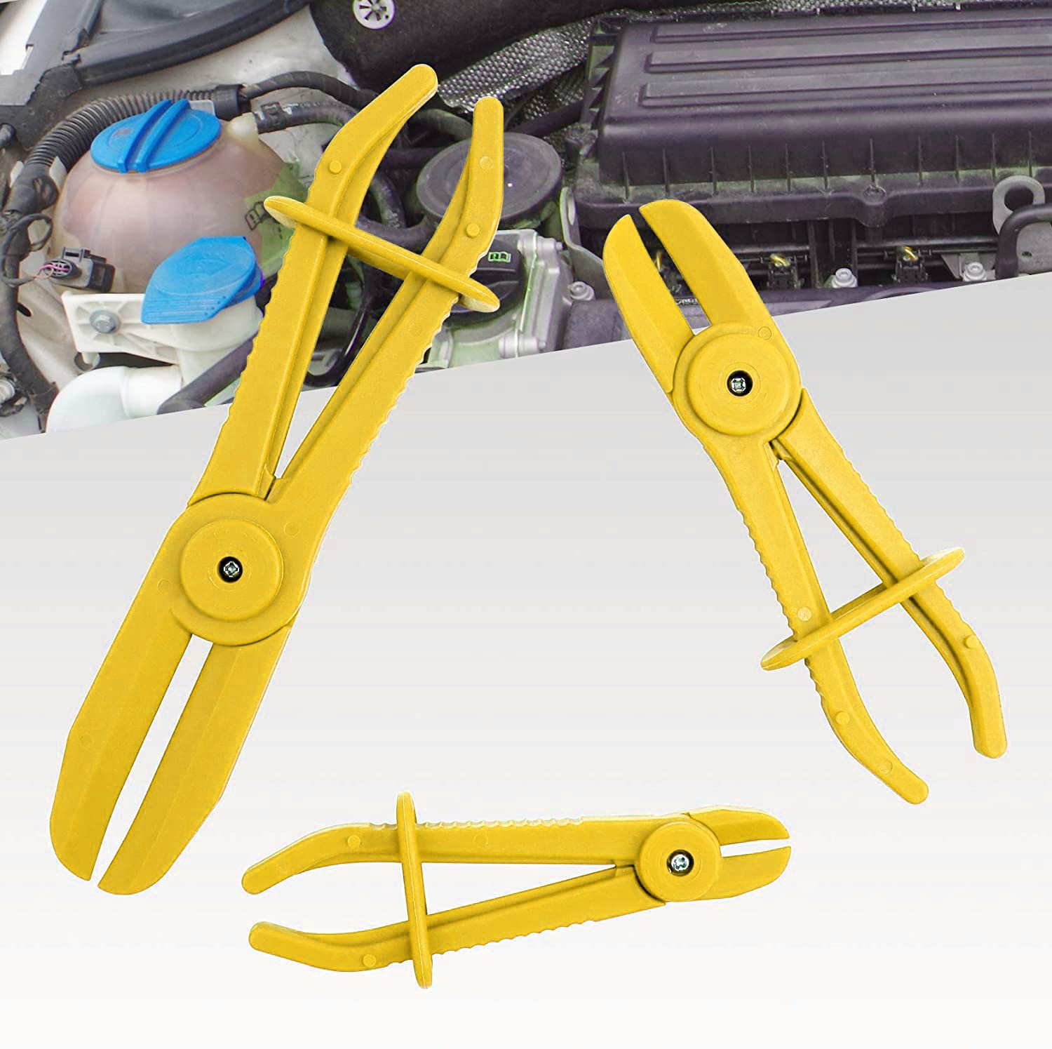 3PCS Flexible Hose Clamp Plier Yellow 1/2 “to 3/4” Radiator Brake Pipe Tool