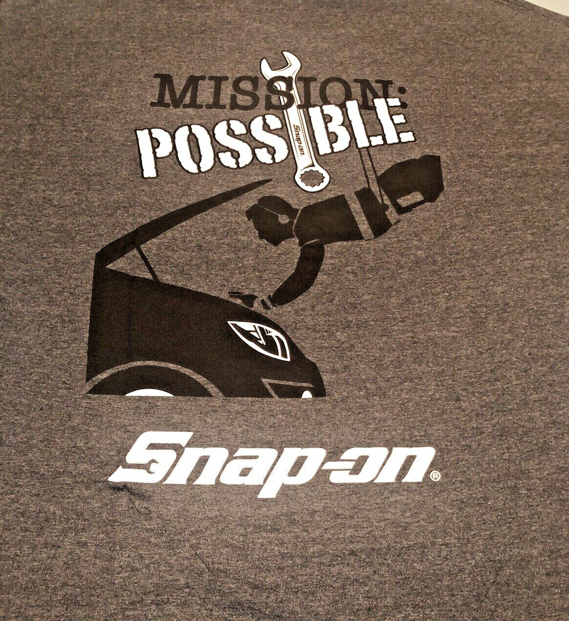 Snap On Tools Mens T-Shirt Gildan Gray Mission Impossible Size X-Large-NEW
