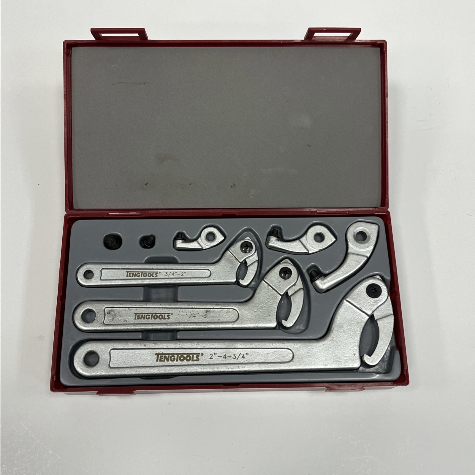 Teng Tools 8 Piece Hook & Pin Spanner Wrench Set In Tool Box Tray TTHP08