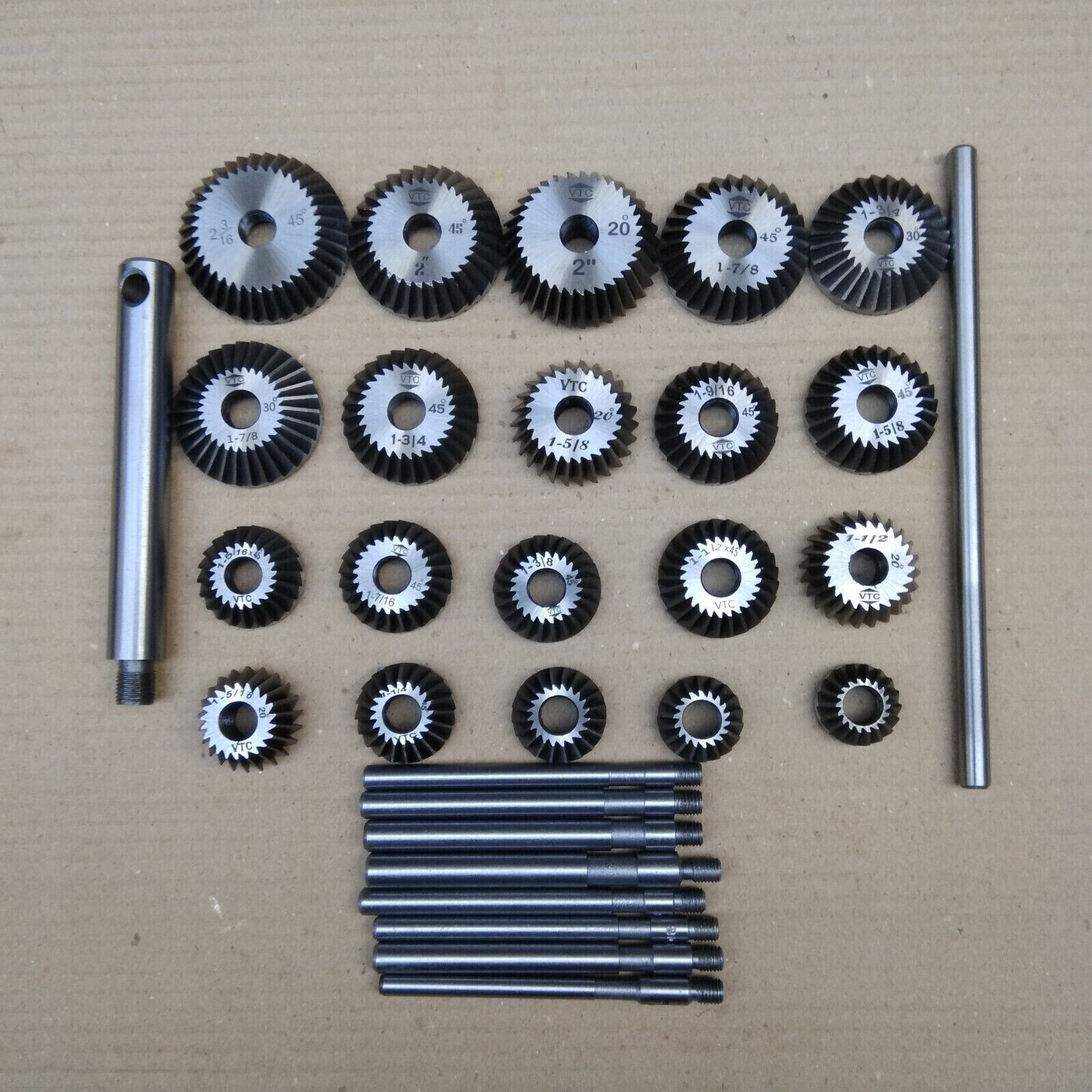 Valve Seat & Face Cutter Set Of 20 Pieces Carbon Steel Metal Box