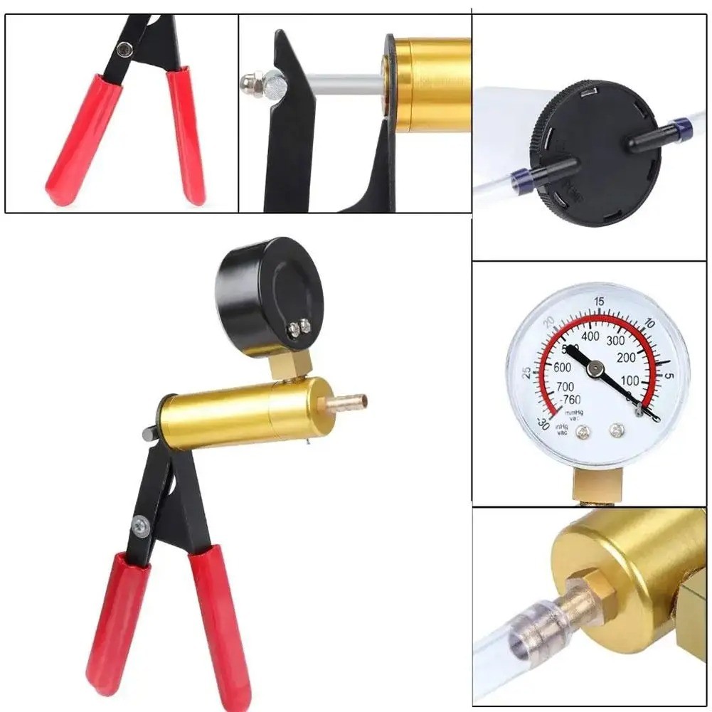 Durable Vacuum Pressure Pump Tester Set Brake Fluid Bleeder Bleeding Kit +Box