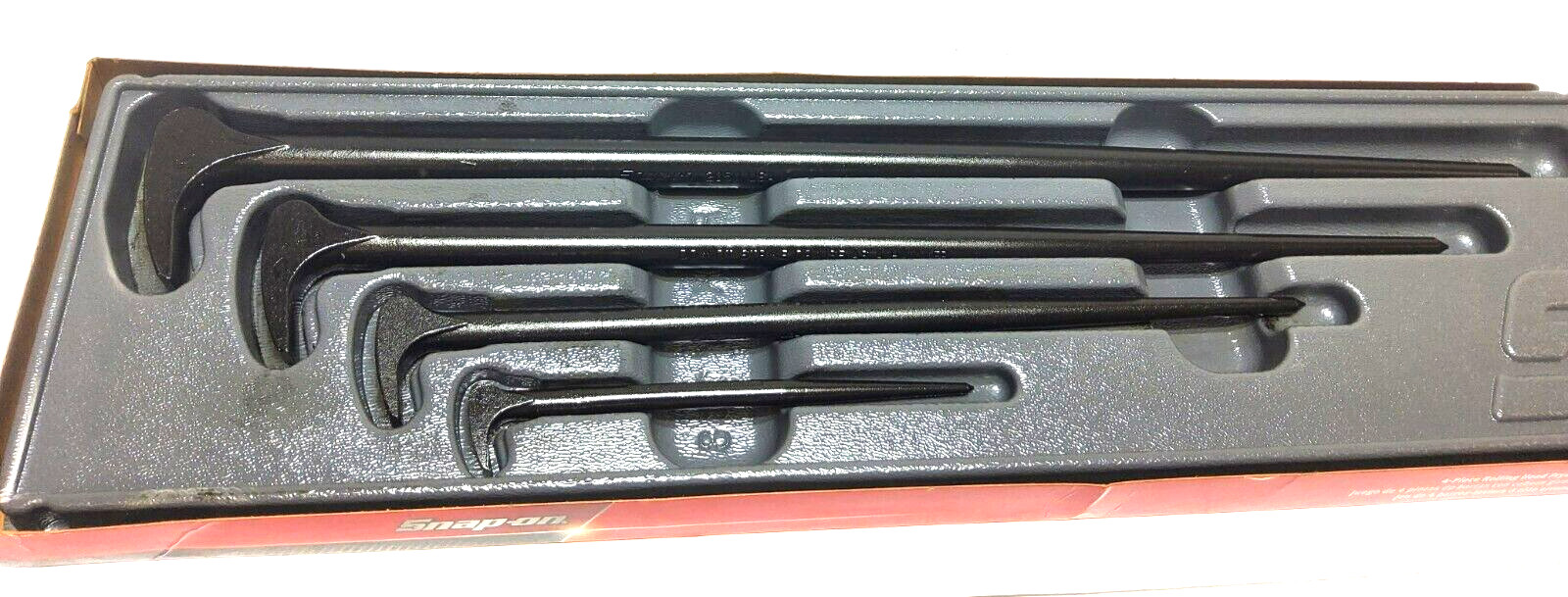 NEW Snap-on™ PBS704 Spud Rolling Head Ladyfoot Prybar Set 6″ 12″ 16″ 20″ long