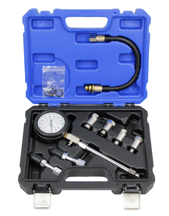 Engine Cylinder Compression Tester Tool Kit & Pressure Gauge Auto Repair