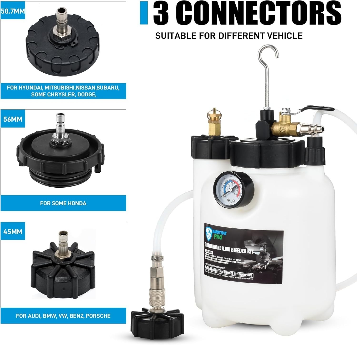 Complete 3L Pneumatic Brake Bleeder Set – Durability & Efficiency Guaranteed