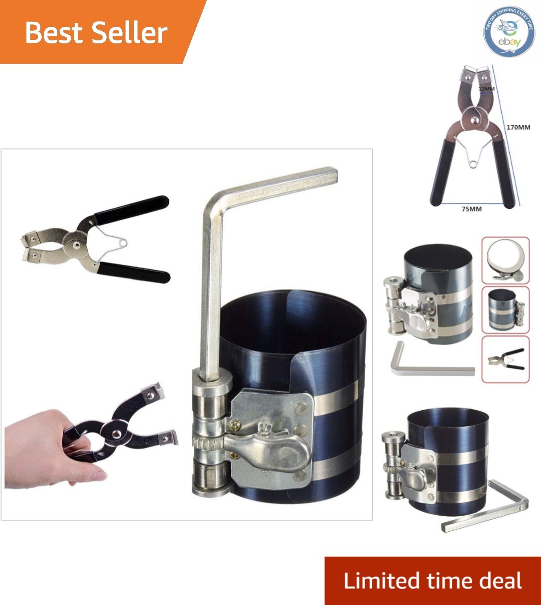 Durable Nickel-Plated Piston Ring Tool for Efficient Engine Repairs – 6.4mm
