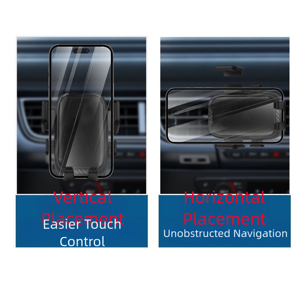 Black Silver Car Air Vent Phone Holder Compatible with Phones For 47 to 72 Inch