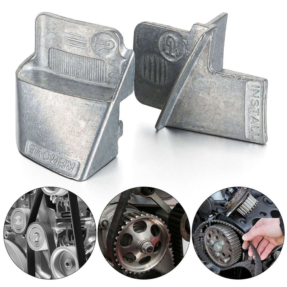 2PCS Metal Stretch Belt Remover & Installer Tool Kit Set For Car Auto