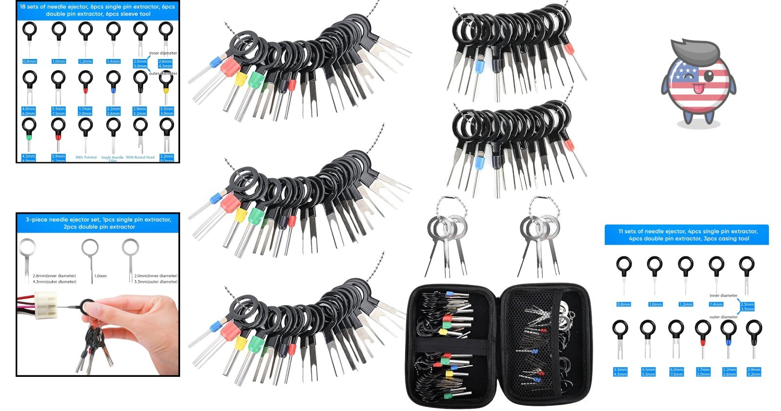 Complete 82 Pcs Terminal Removal Tool Kit – Stainless Steel with Carrying Case