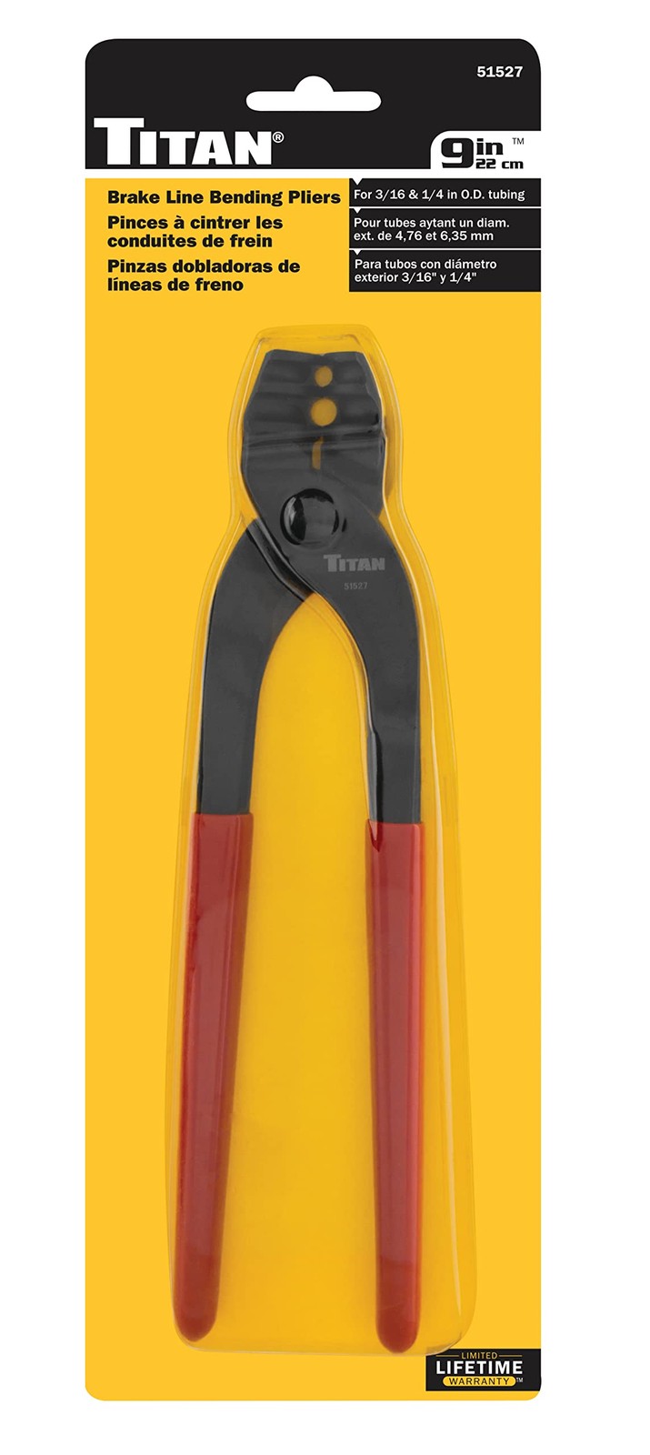 Titan Tools 9-Inch Brake Line Bending Pliers, Tube Bending Pliers 51527