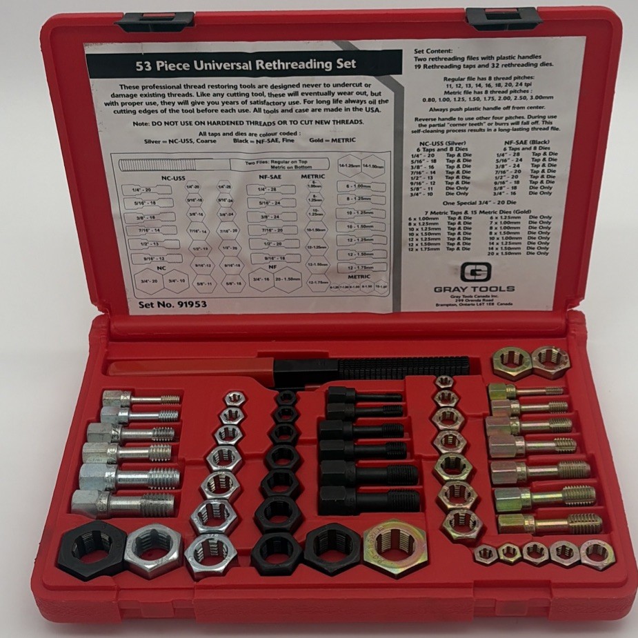 Gray Tools Set No. 91953- 53-piece Universal Rethreading Set