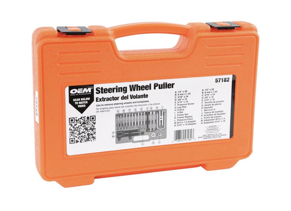 OEM TOOLS 57182 Steering Wheel Puller Set with Storage Case