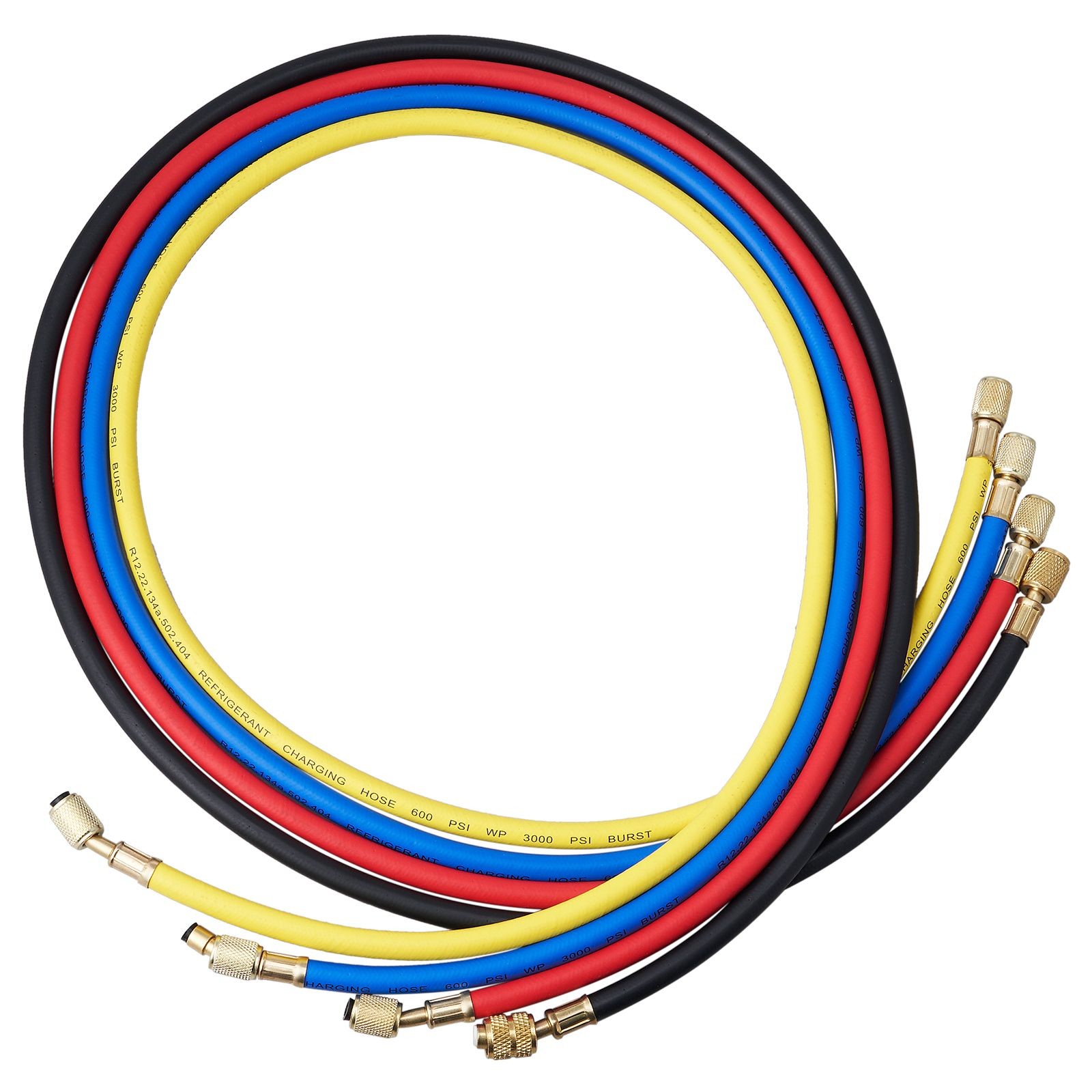 4-Way AC Manifold Gauge Set R134A R22 R12 R410A, 5ft Hoses for Auto RV