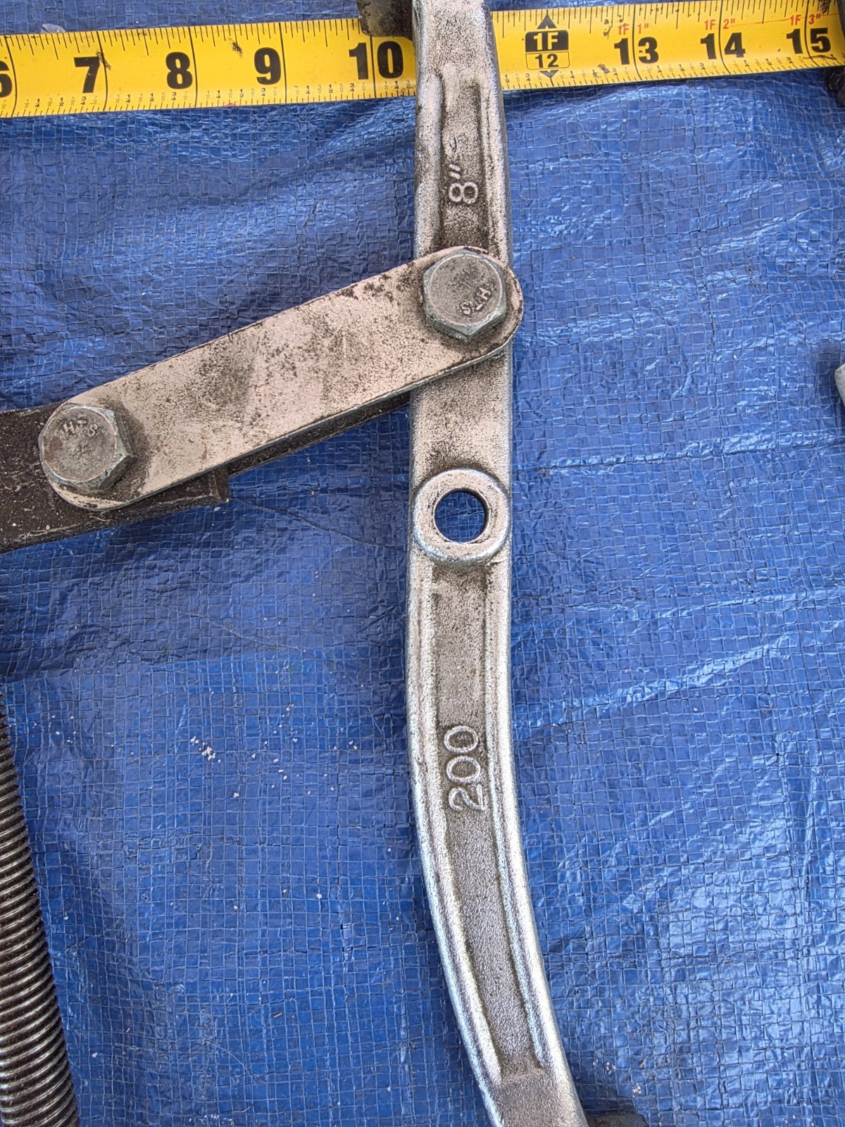 3-Jaw Slide Gear Puller, Model S45C 200, Flywheel 8” Inch OBO