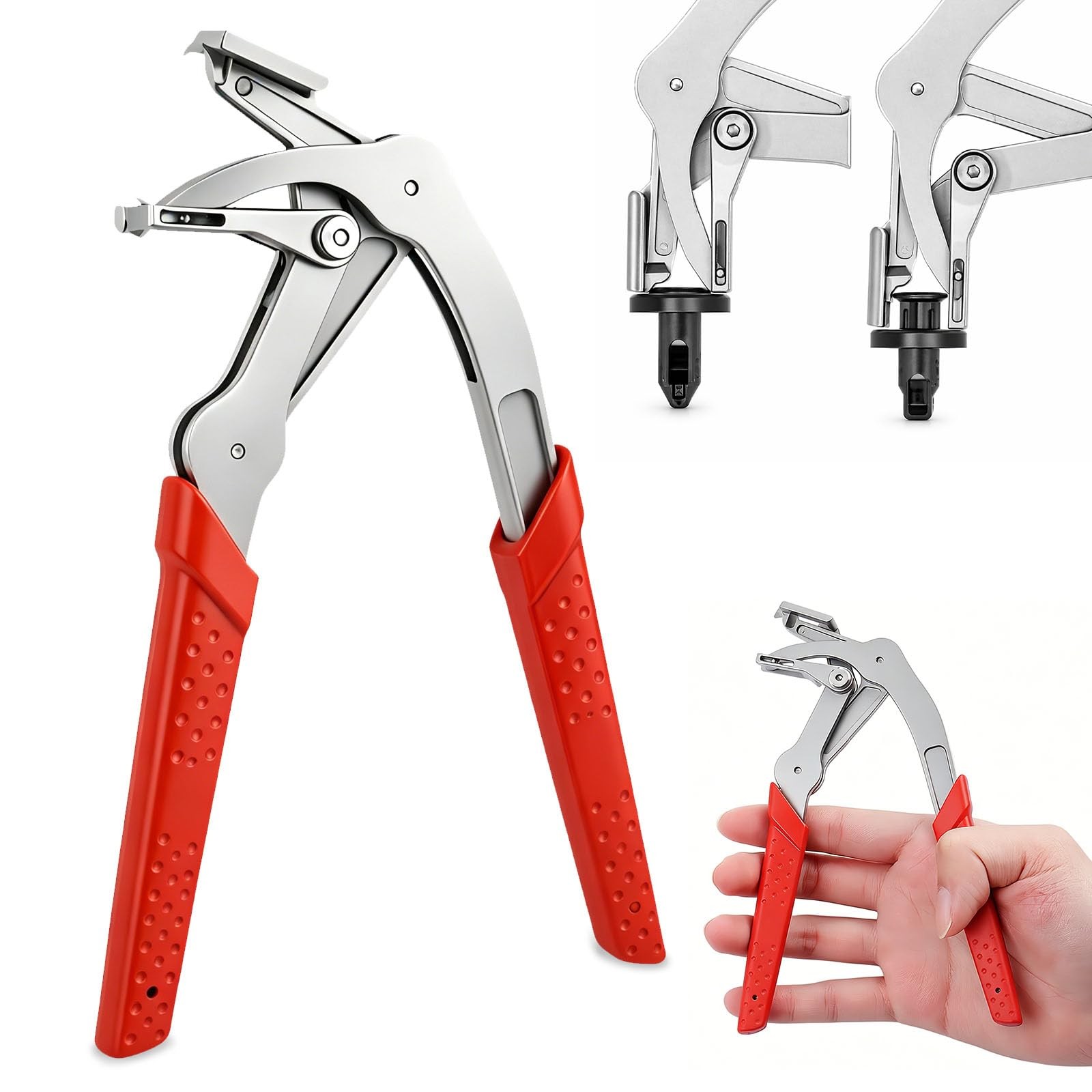 Car Clip Pliers, Spring-Loaded Panel Removal Pliers Tool, XXL, Red