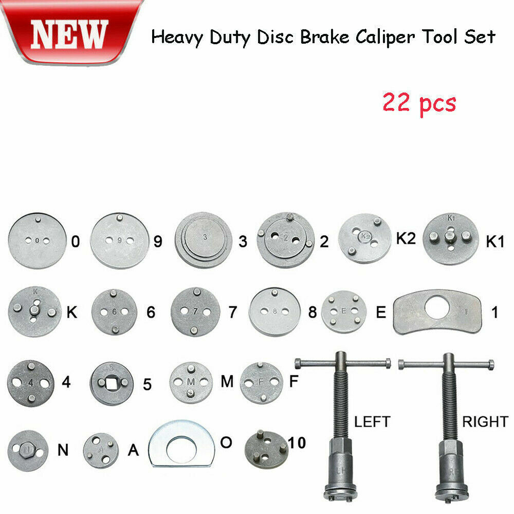 22 Pcs Universal Brake Rear Caliper Wind Back Tool Kit Car Truck Break Disc