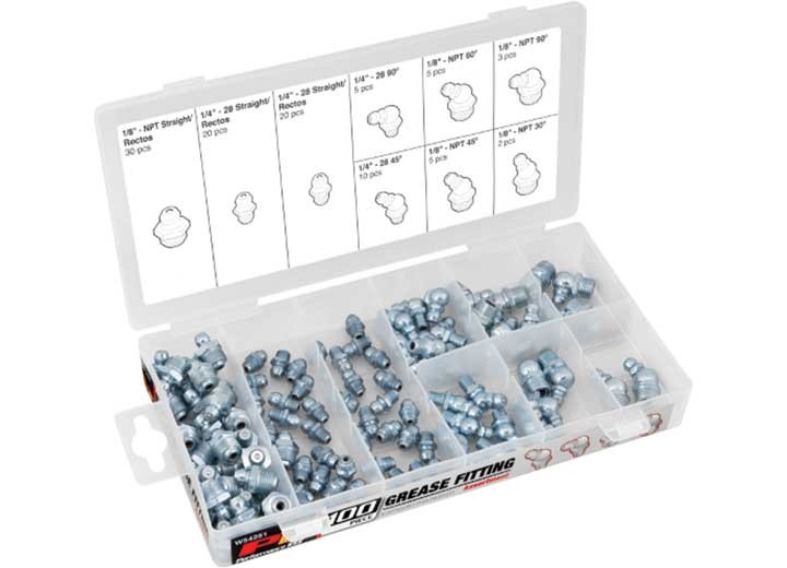 Performance Tool W54251 100pc Standard Grease Fitting Assortment