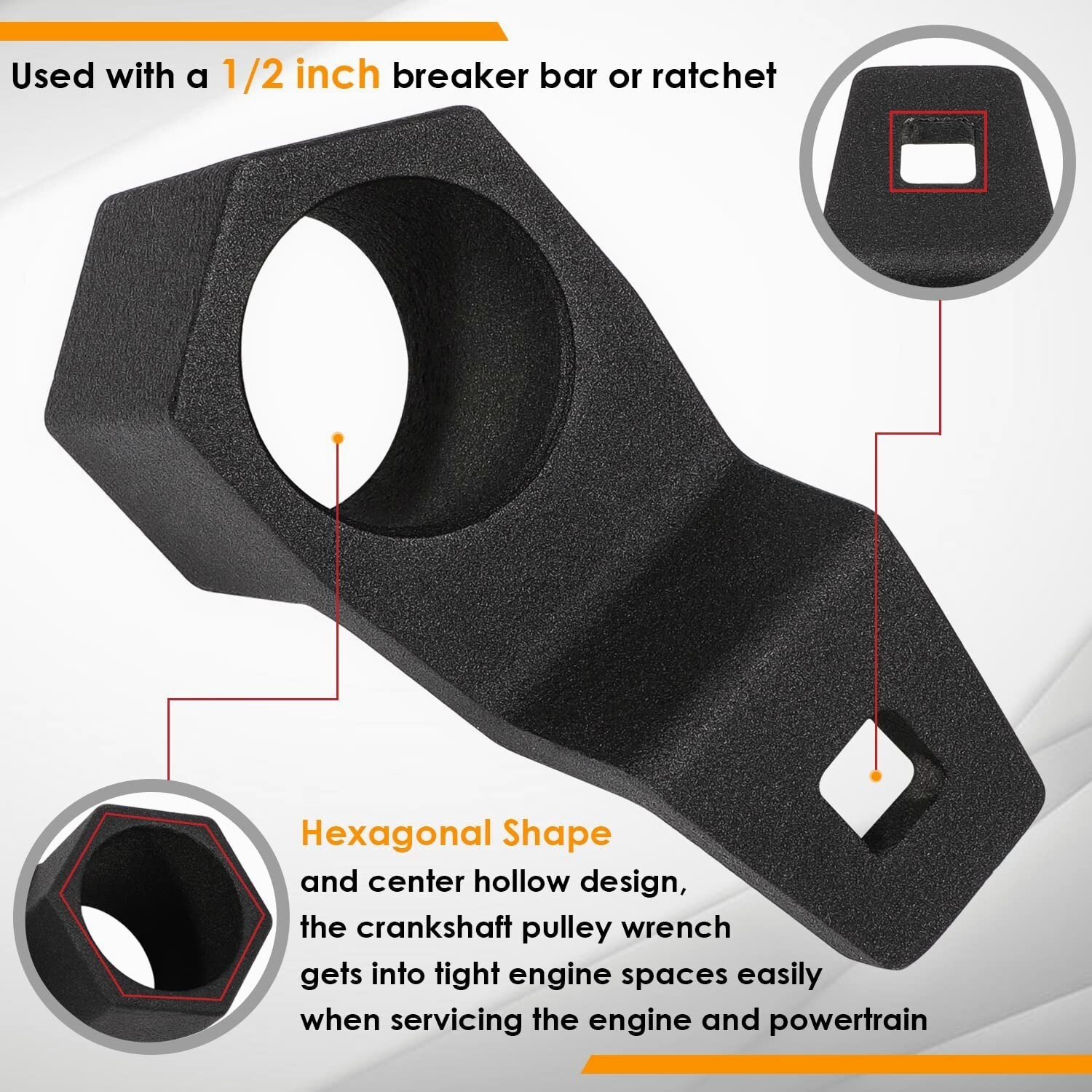 19mm Harmonic Balancer Socket & 50mm Crankshaft Pulley Wrench for Honda/ Acura