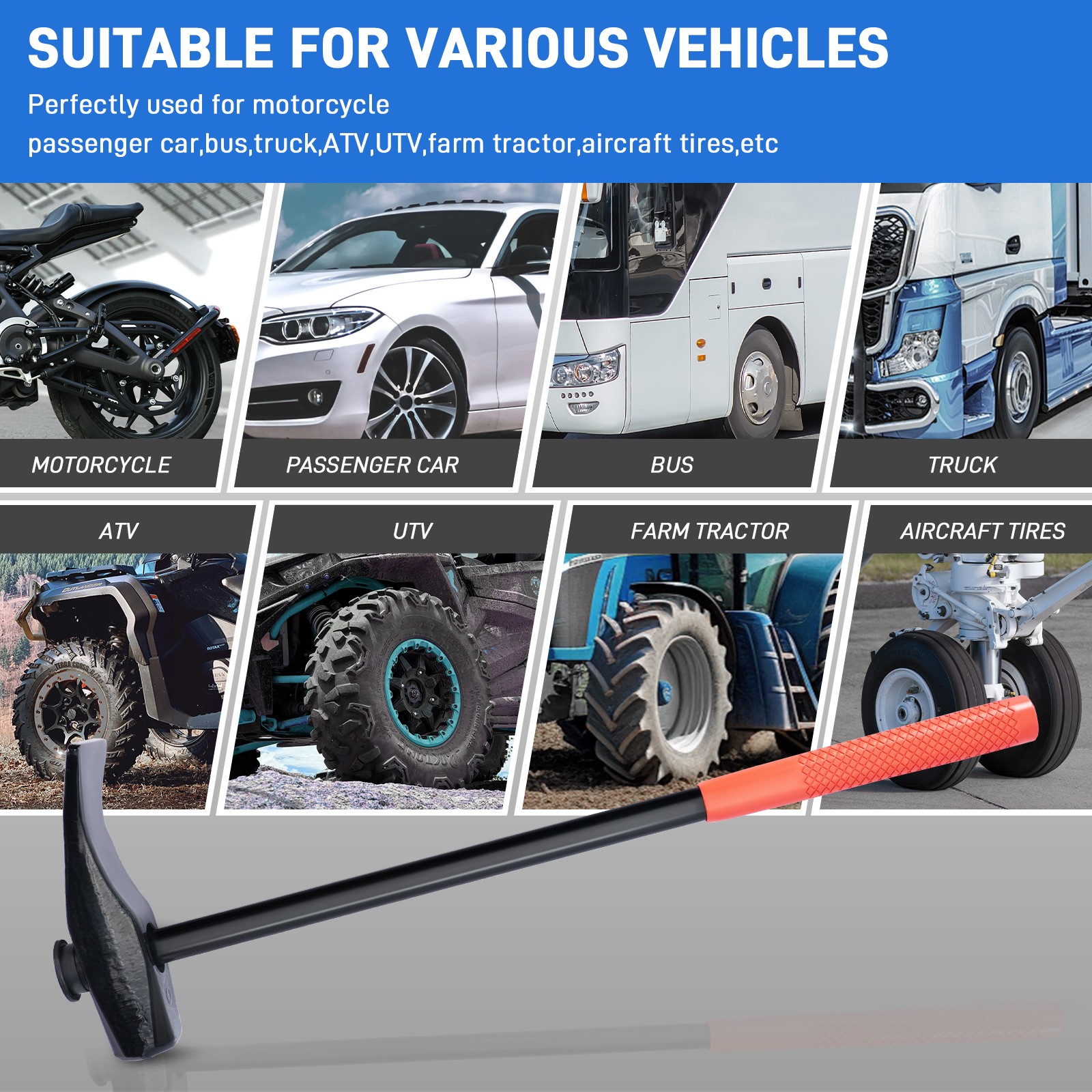 Tire Bead Breaker Wedge 32″ Handle Tire Hammer Bead Breaker Tool 35429 Tools