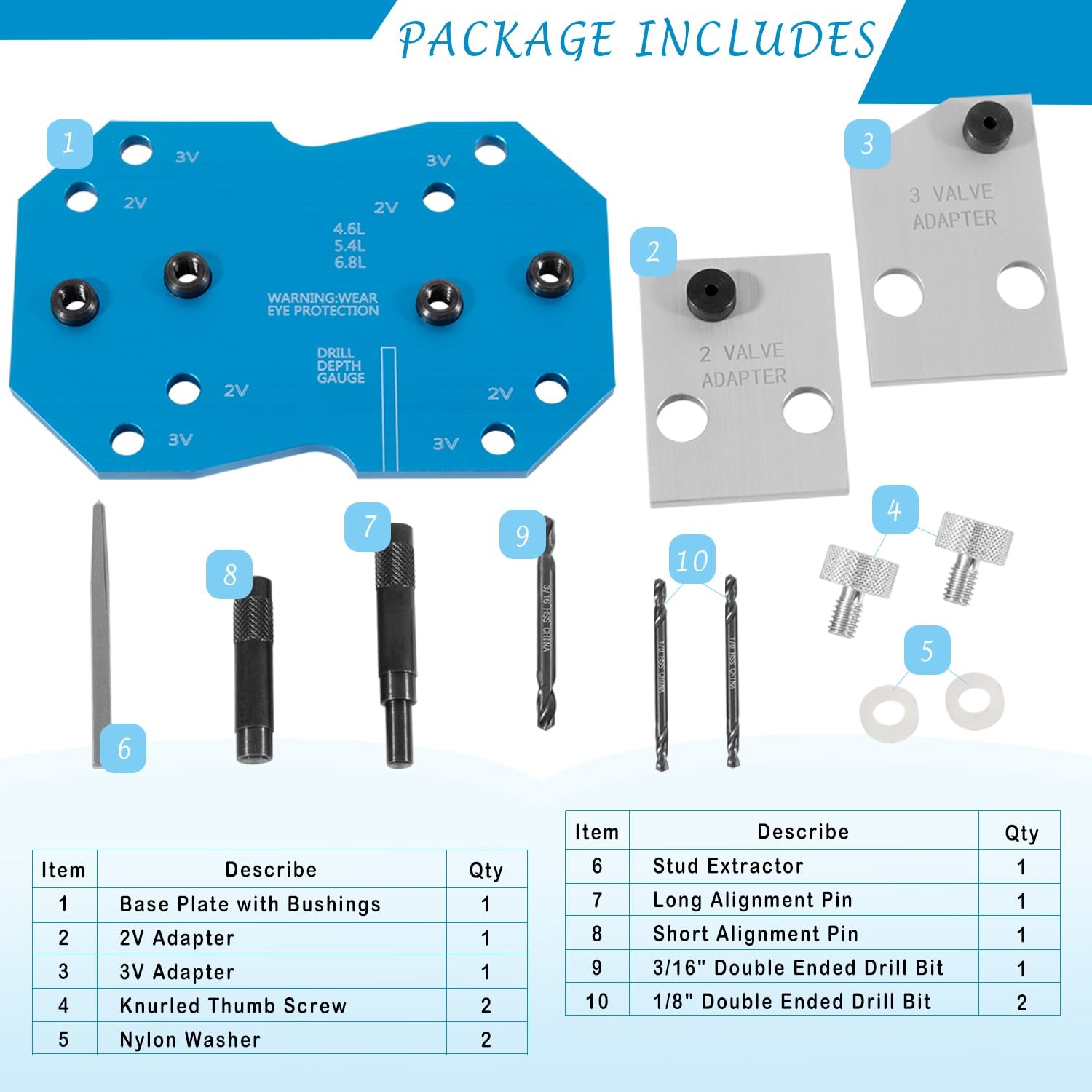 68500 Manifold Drill Template for Ford 2V 3V Triton Engines 4.6L 5.4L 6.8L V10