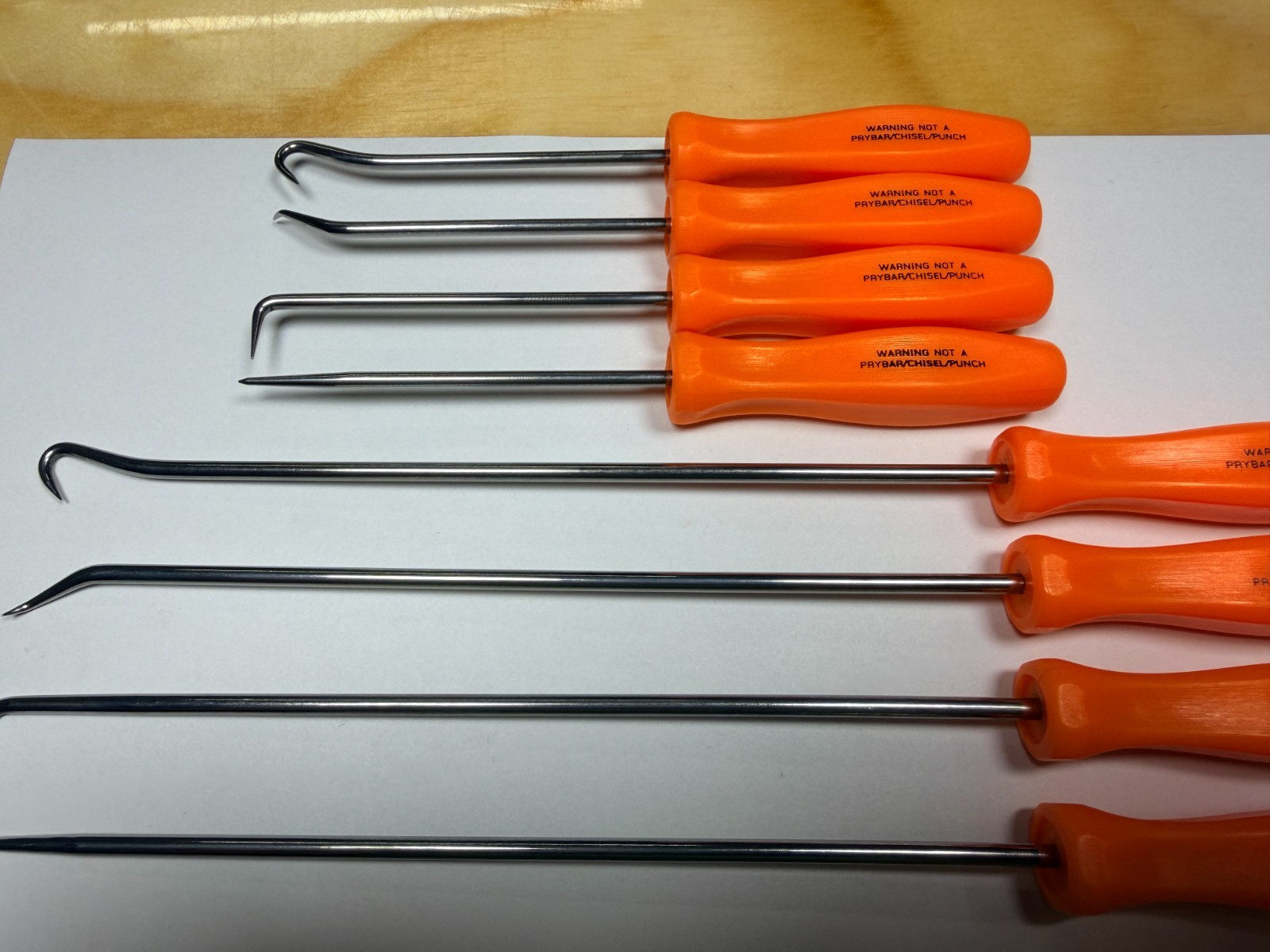 Snap-on Tools USA NEW ORANGE 8pc Mini Hard Grip Short & Long Master Pick Set
