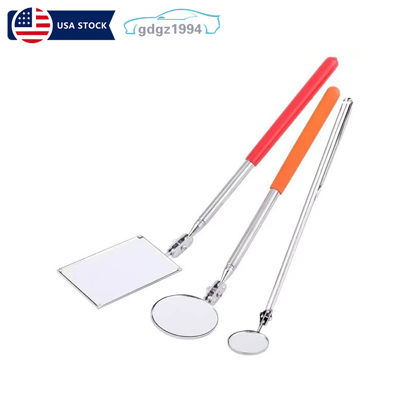 3PCS Telescoping Mirror Inspection Round Square Mirror Inspection Tool
