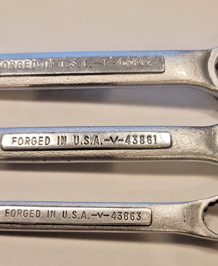 Craftsman 3-Piece Stubby Double Box End Wrench Set -V- Series USA 3/8-3/4