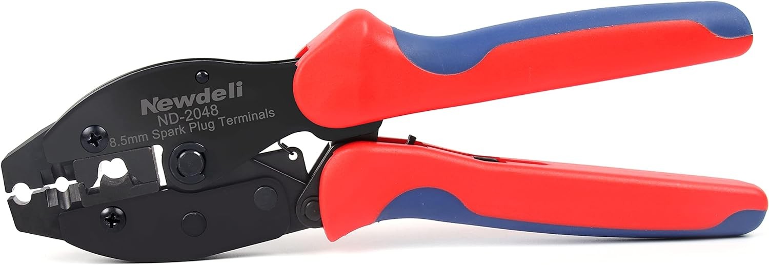 Spark Plug Wire Crimper, Newdeli Crimping Pliers for 11*6*1.25 inc, Red, Blue