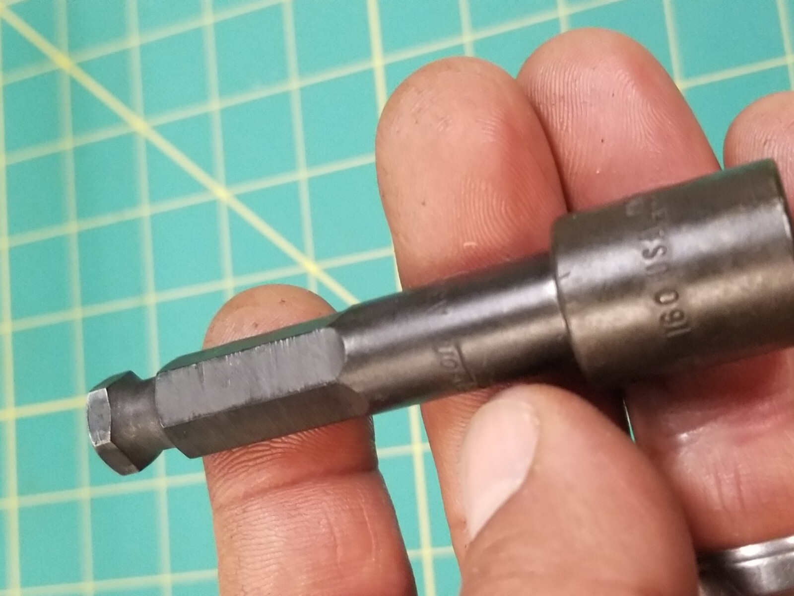 Vintage Snap-on 3/8″ Hex to 3/8″ Square Drive Power Adapter Pinned A3001A USA