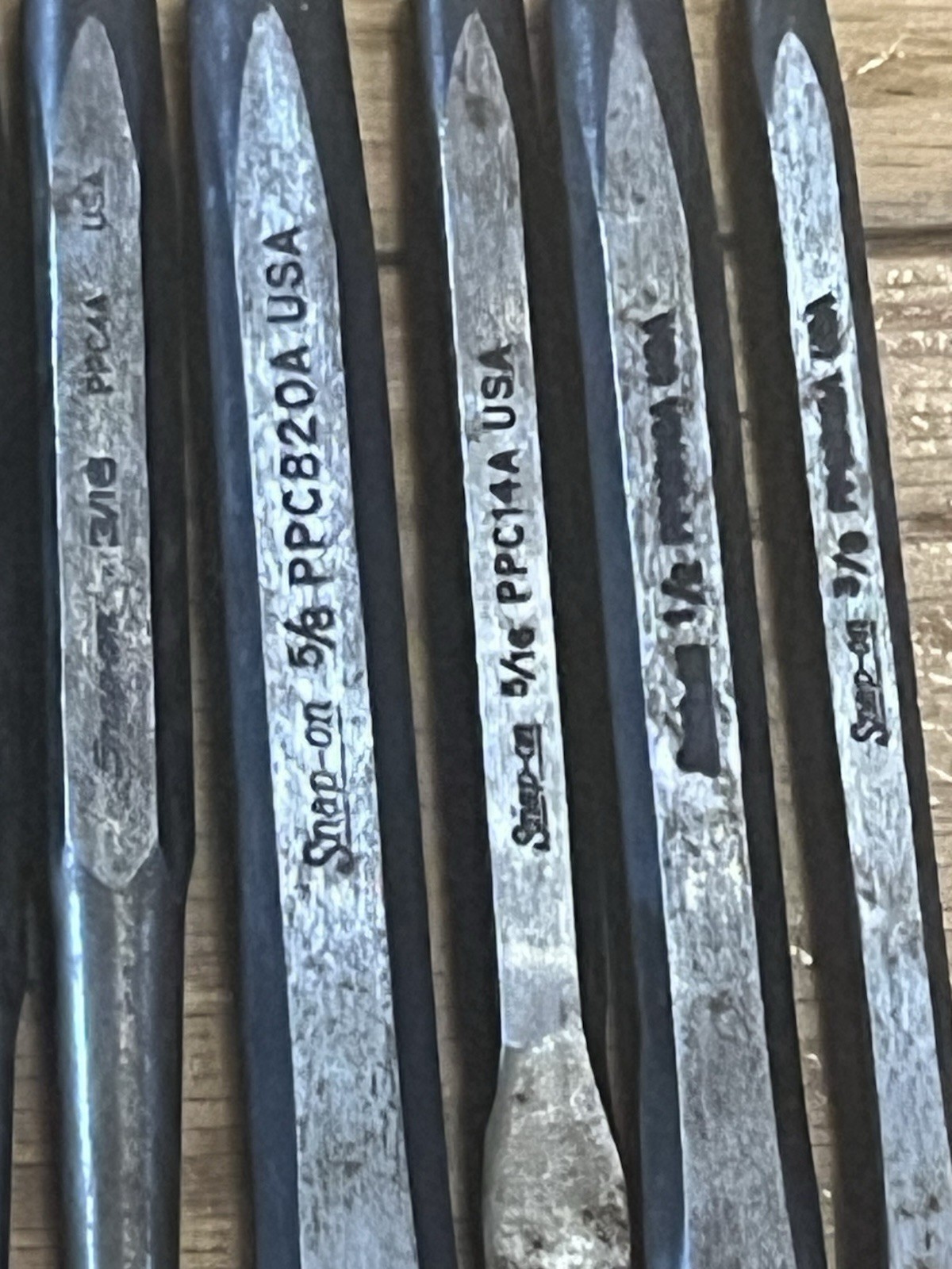 Snap-On 12 pc punch and chisel set sharp straight no mushrooming same day ship!