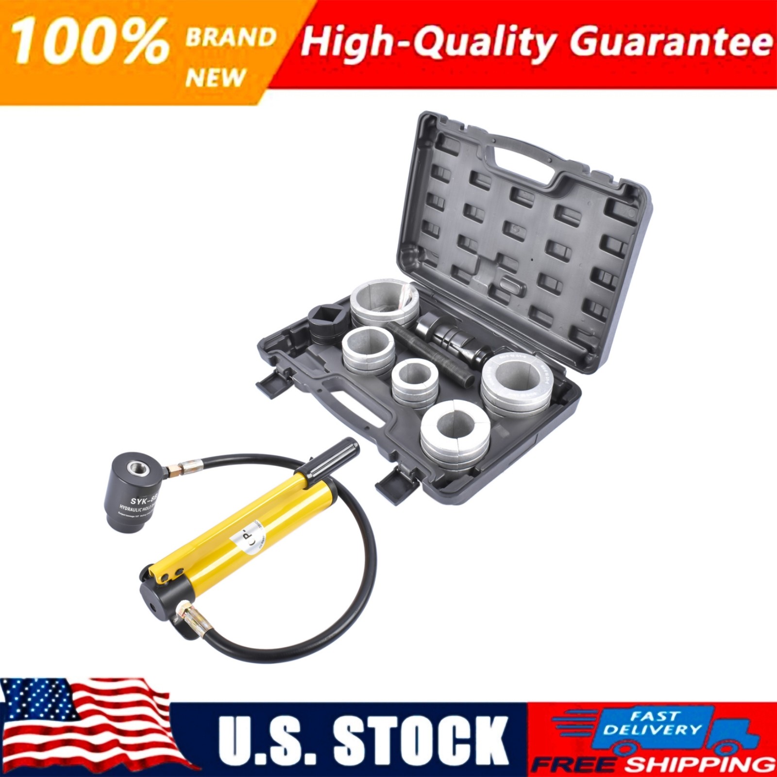 10 Ton Hydraulic Exhaust Pipe Stretcher Expander Kit w/ Collets 1-5/8″ to 4-1/4″