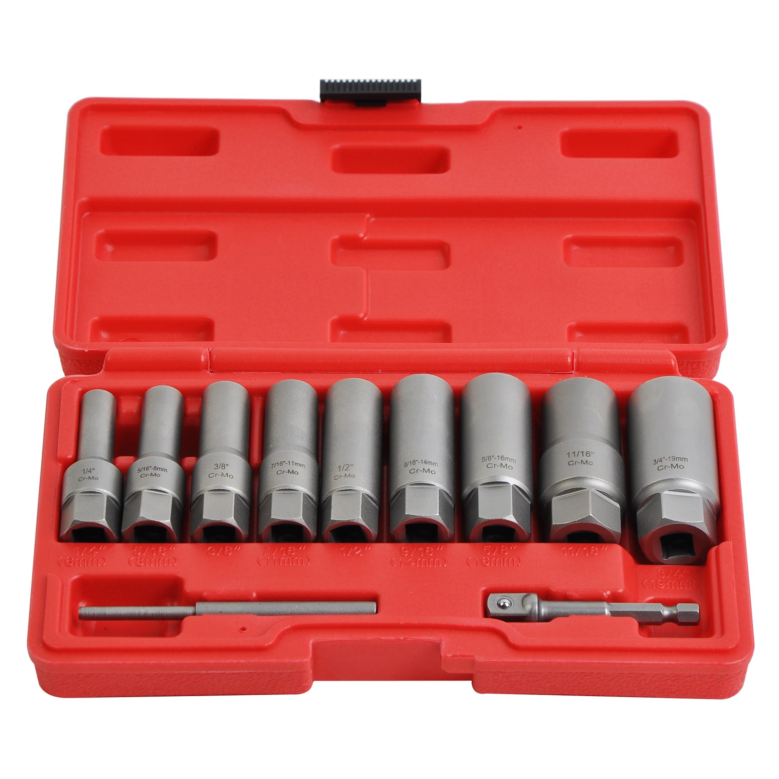 11PCS Spiral Type Bolt Extractor Tool, Broken Lug Nut Bolt Remover Easy-Out Set