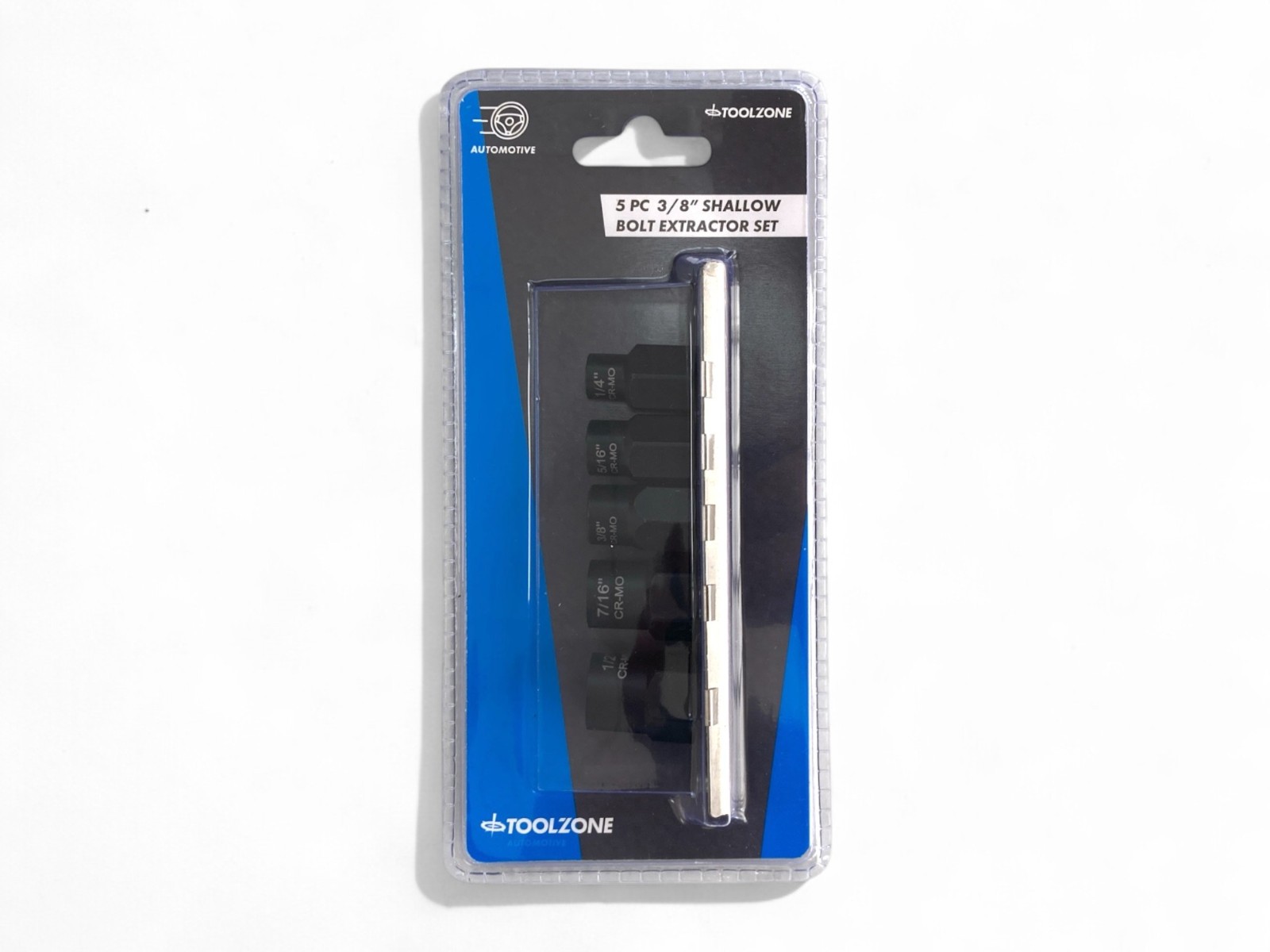 5pc Bolt Extractor Set 3/8″ Drive Shallow Remover 1/4 – 1/2″ Damaged Nut Tool