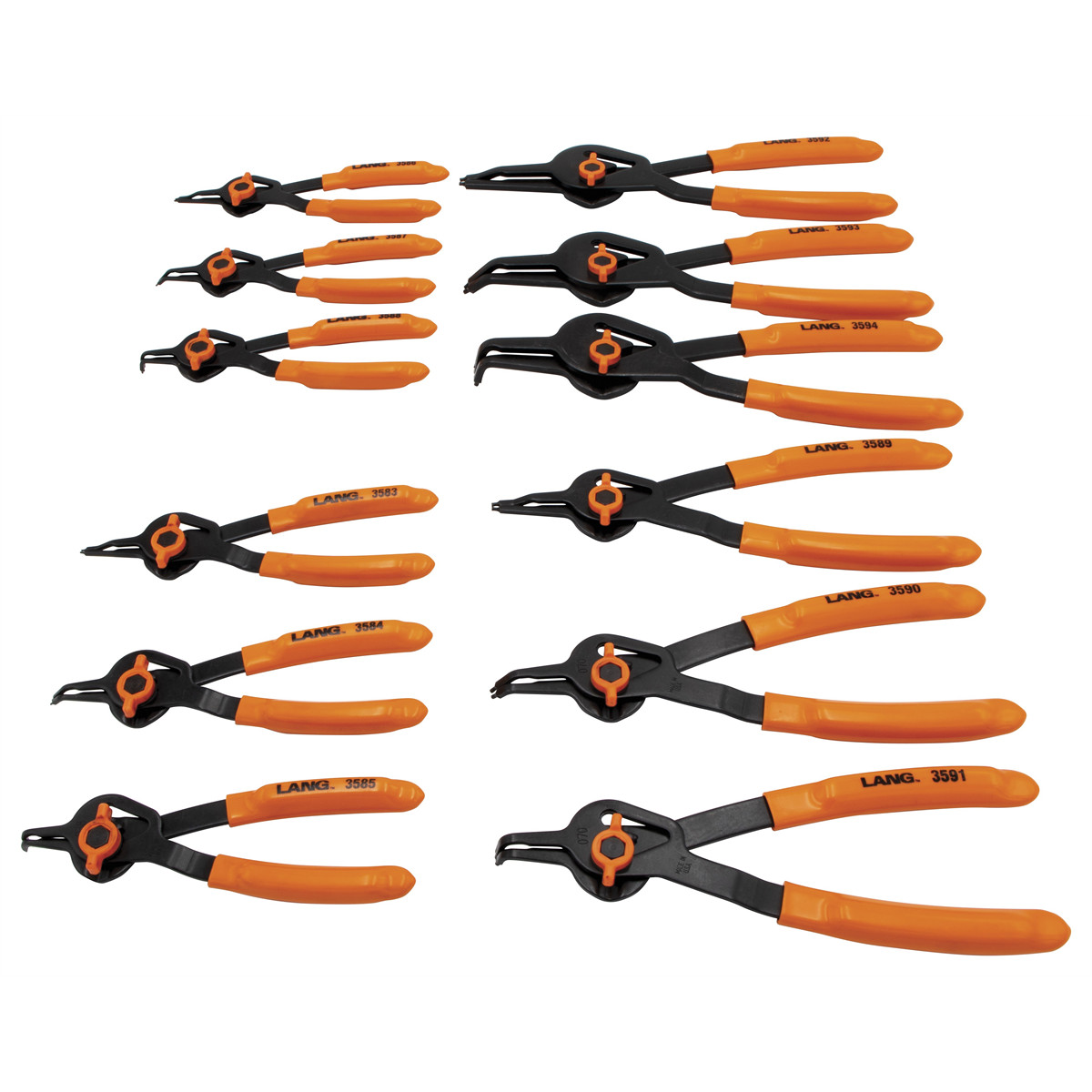 Lang Tools (Kastar) 3595 – 12-Pc. Combination Internal/External Snap Ring Plier