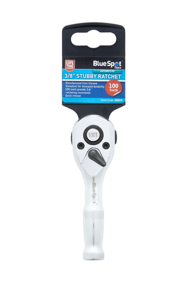 Blue Spot Tools Stubby Ratchet Set 1/4 3/8 1/2 100 Teeth