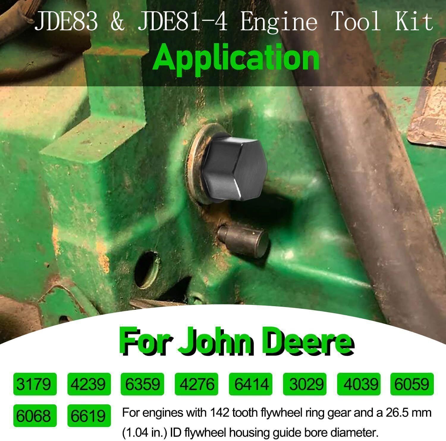 JDE83 Engine Turning Tool & JDE81-4 Timing Pin Kit for John Deere 3179 6059 6068