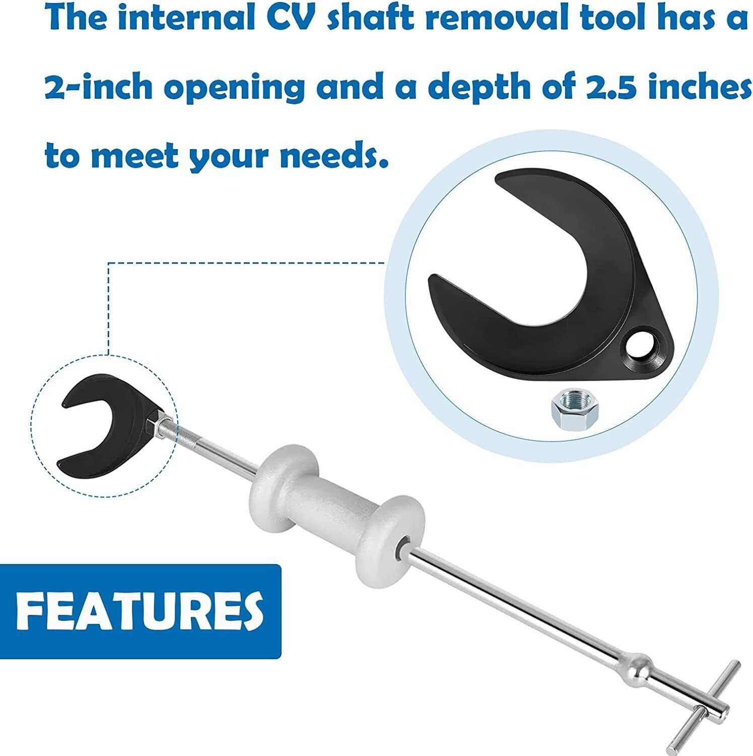 CV Axle Removal Tool 48mm with Nut Fits slide hammers with 5/8-inch x18 threads