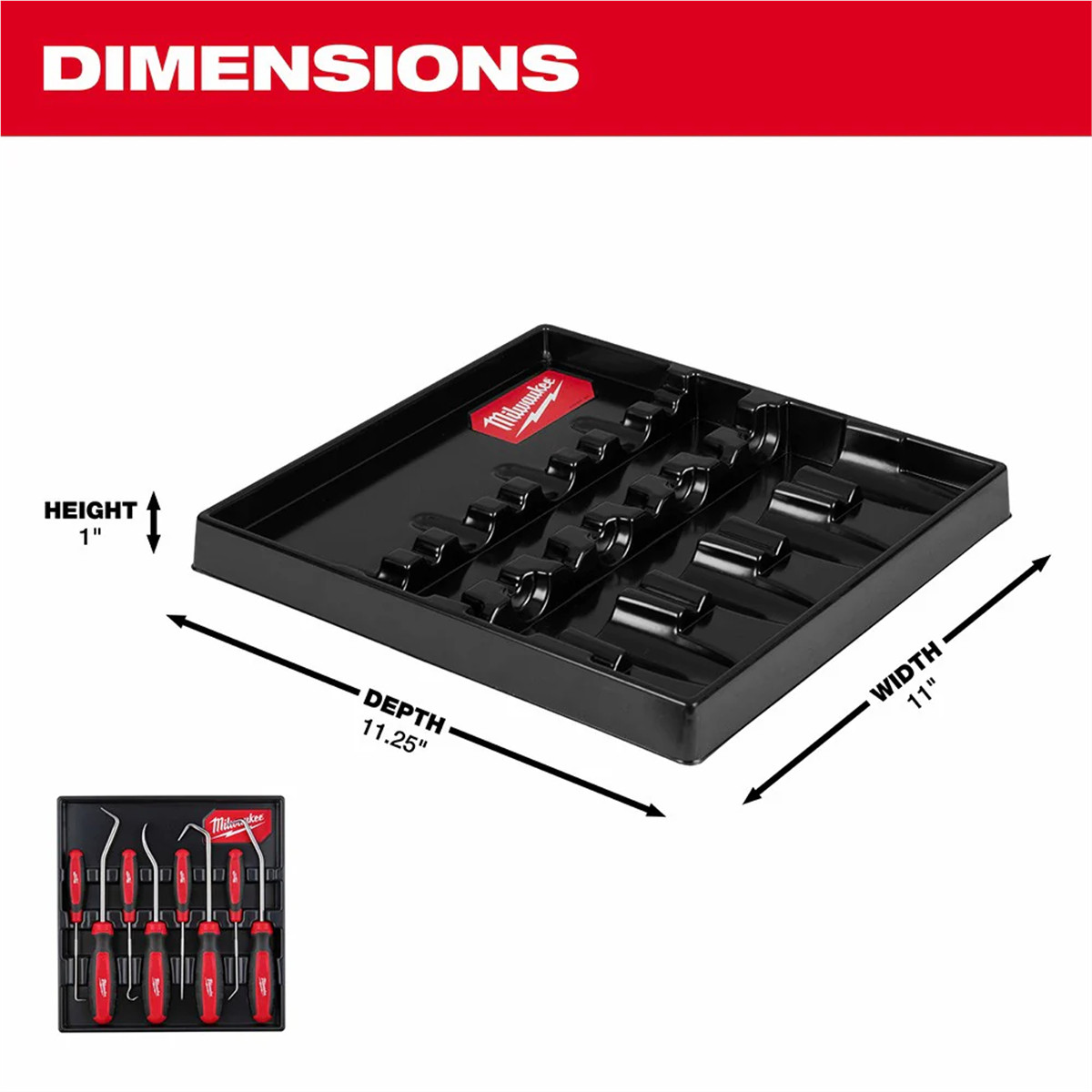 Milwaukee 48-22-9218 All Metal Core Pry Bar Set Reinforced Tips with Tray