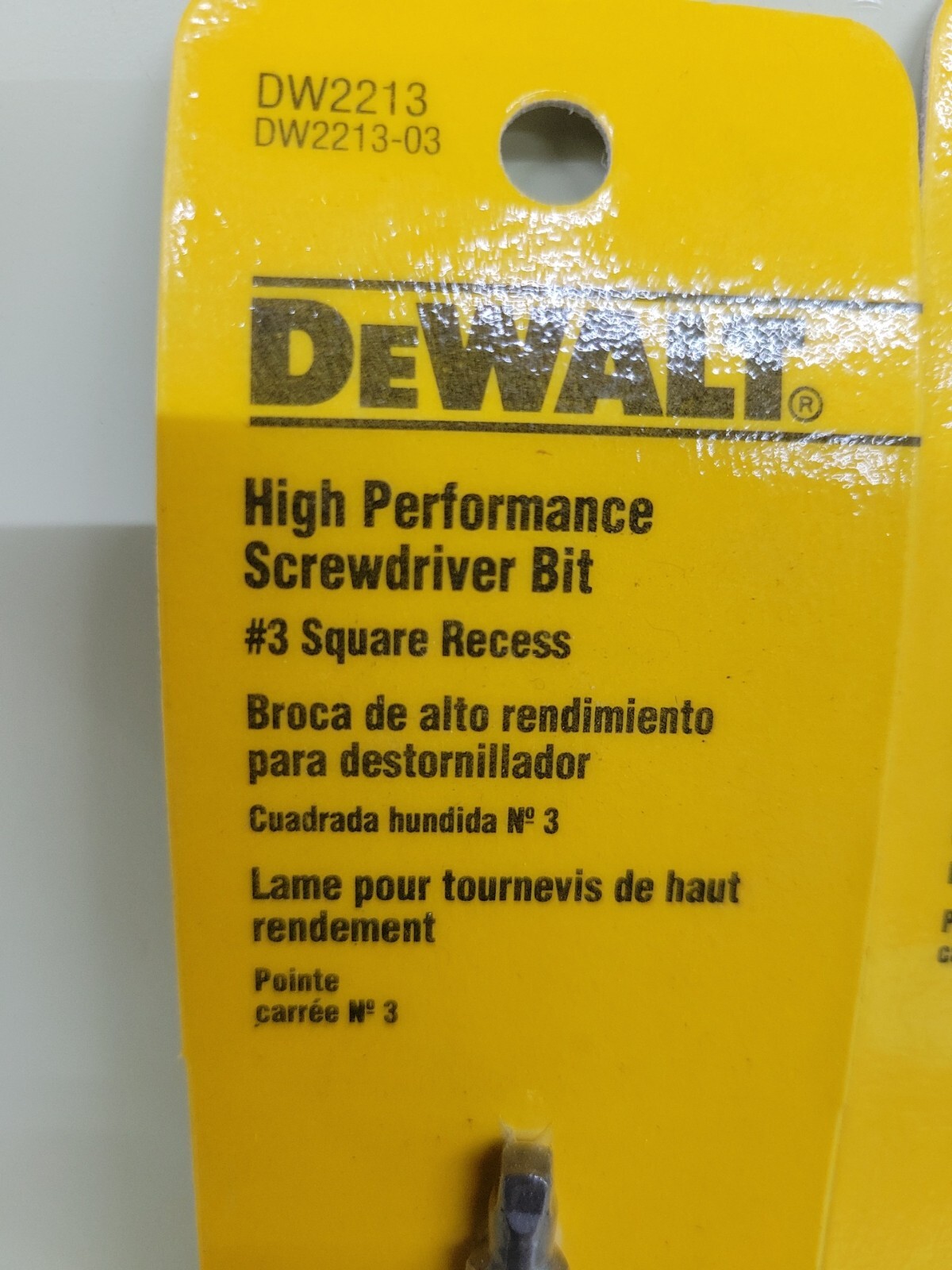 2 Dewalt DW2213 #3 Square Recess 2″ High Performance Power Bit Lot of 2
