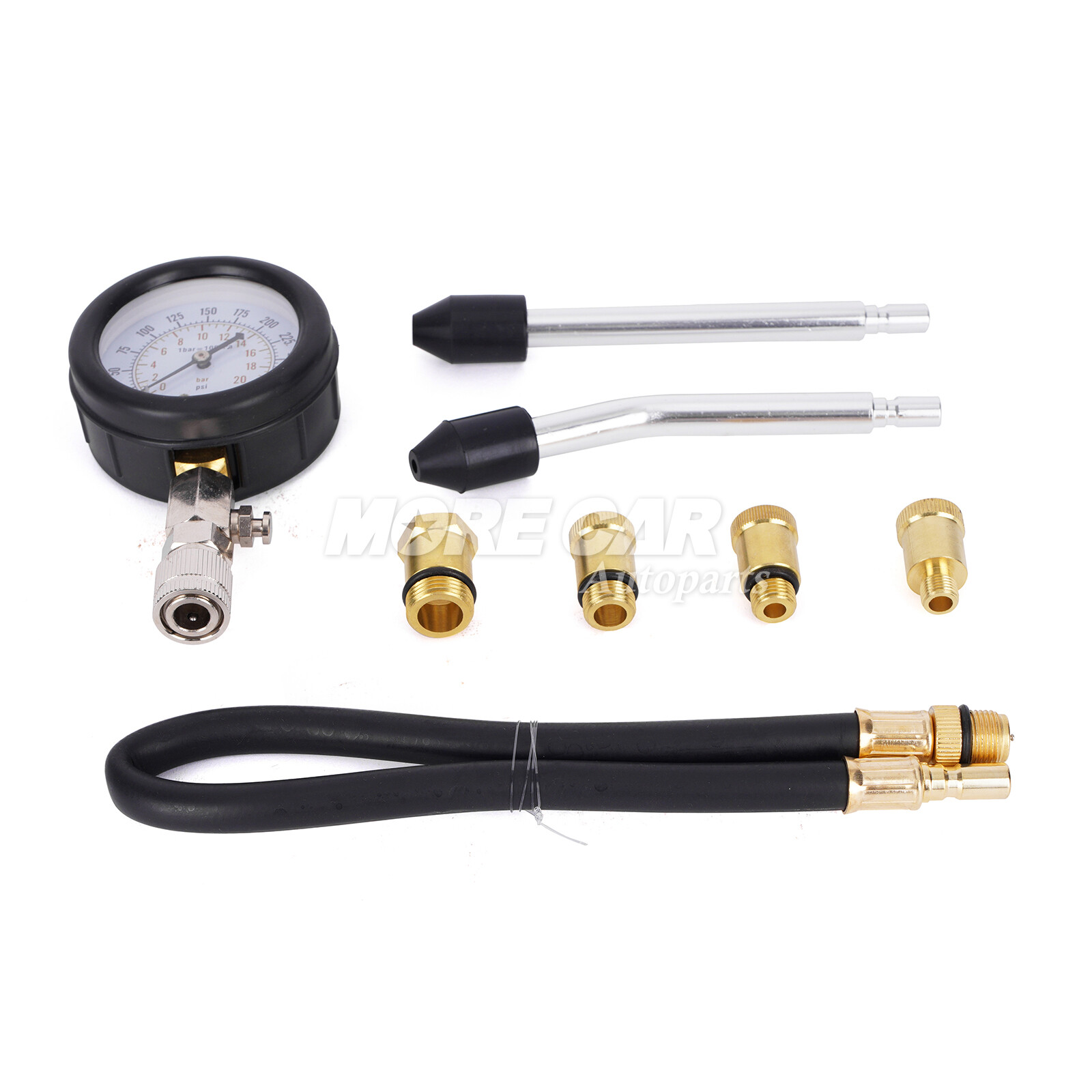 8 pcs Petrol Engine Cylinder Compression Tester Kit Auto Tool Gauge