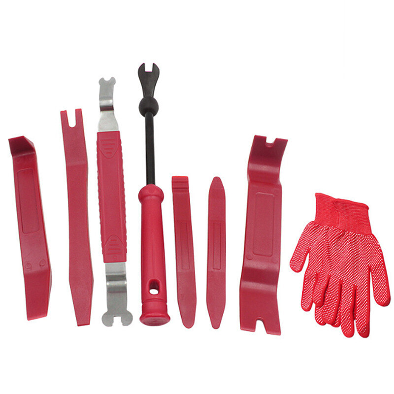 8PCS/SET Car Red Scratch Removal Tool Dash Panel Window Molding Fastener Remover