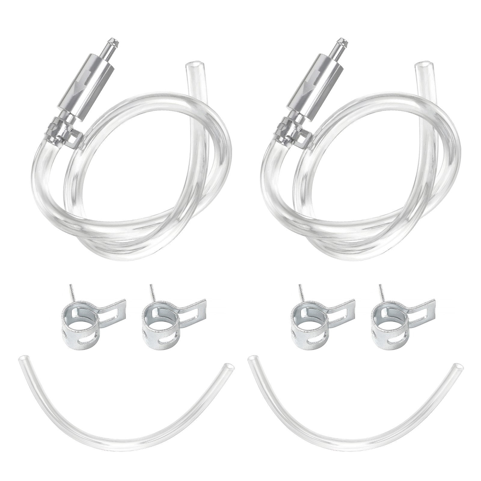 2 SET BRAKE BLEEDER HOSE ONE WAY CHECK VALVE TUBE BLEEDING TOOL KIT SILVER – US