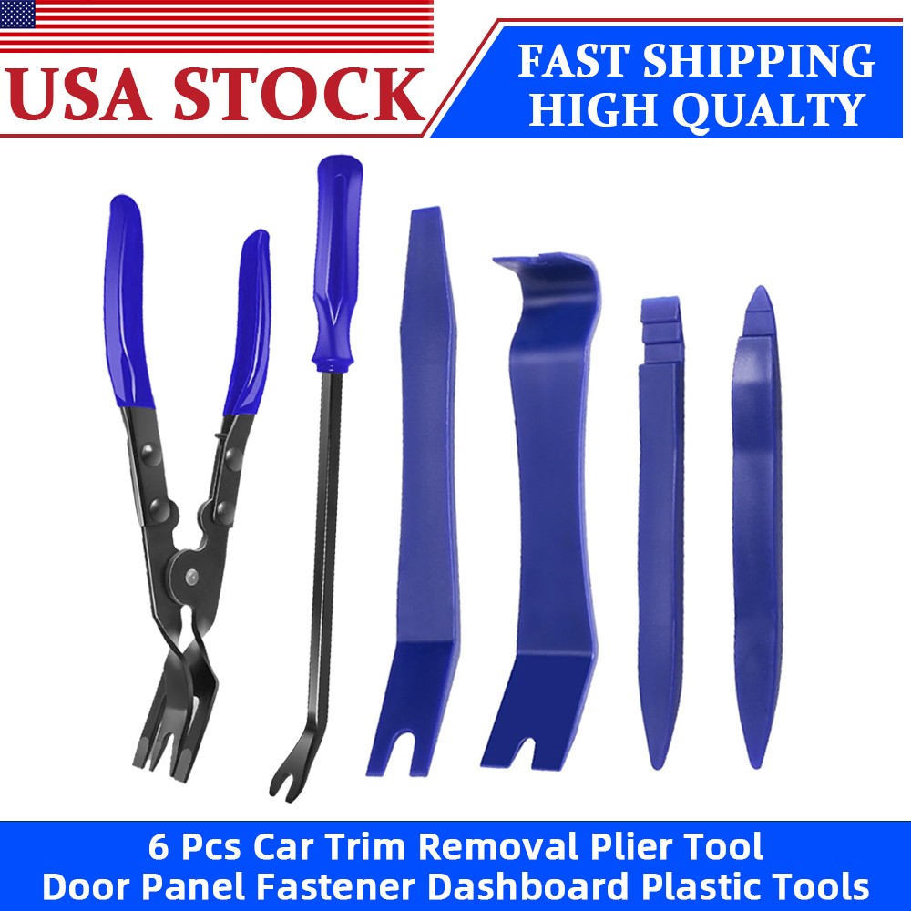 6PCS Automotive Trim Removal Handle Tool Retainer Door Panel Fastener Pliers US