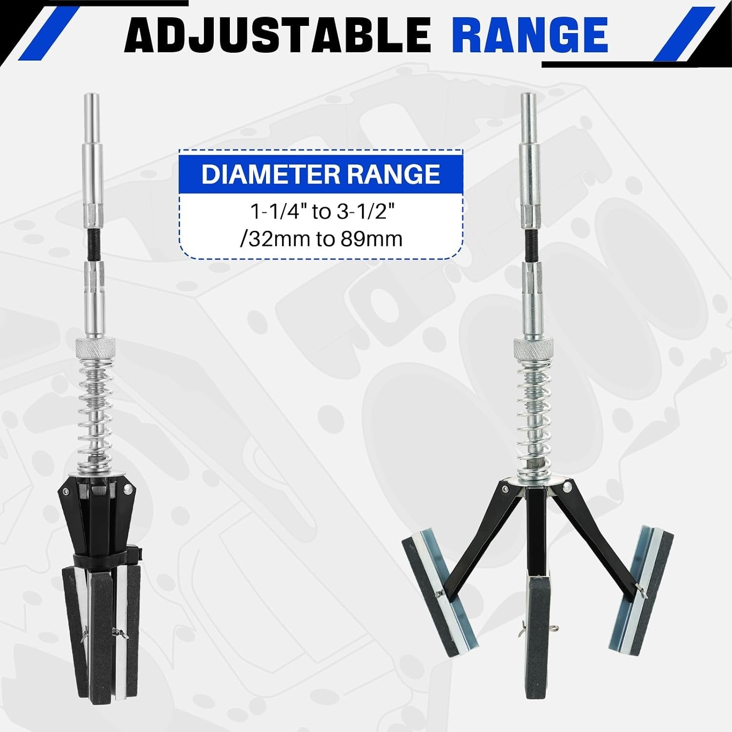 Engine Cylinder Hone with 3 Adjustable Stones | 1-1/4″ to 3-1/2″ Size