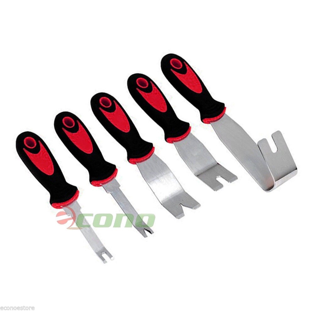 5pc metal Pry Tool Set Auto Door Panel Trim Upholstery Clip Remover Kit