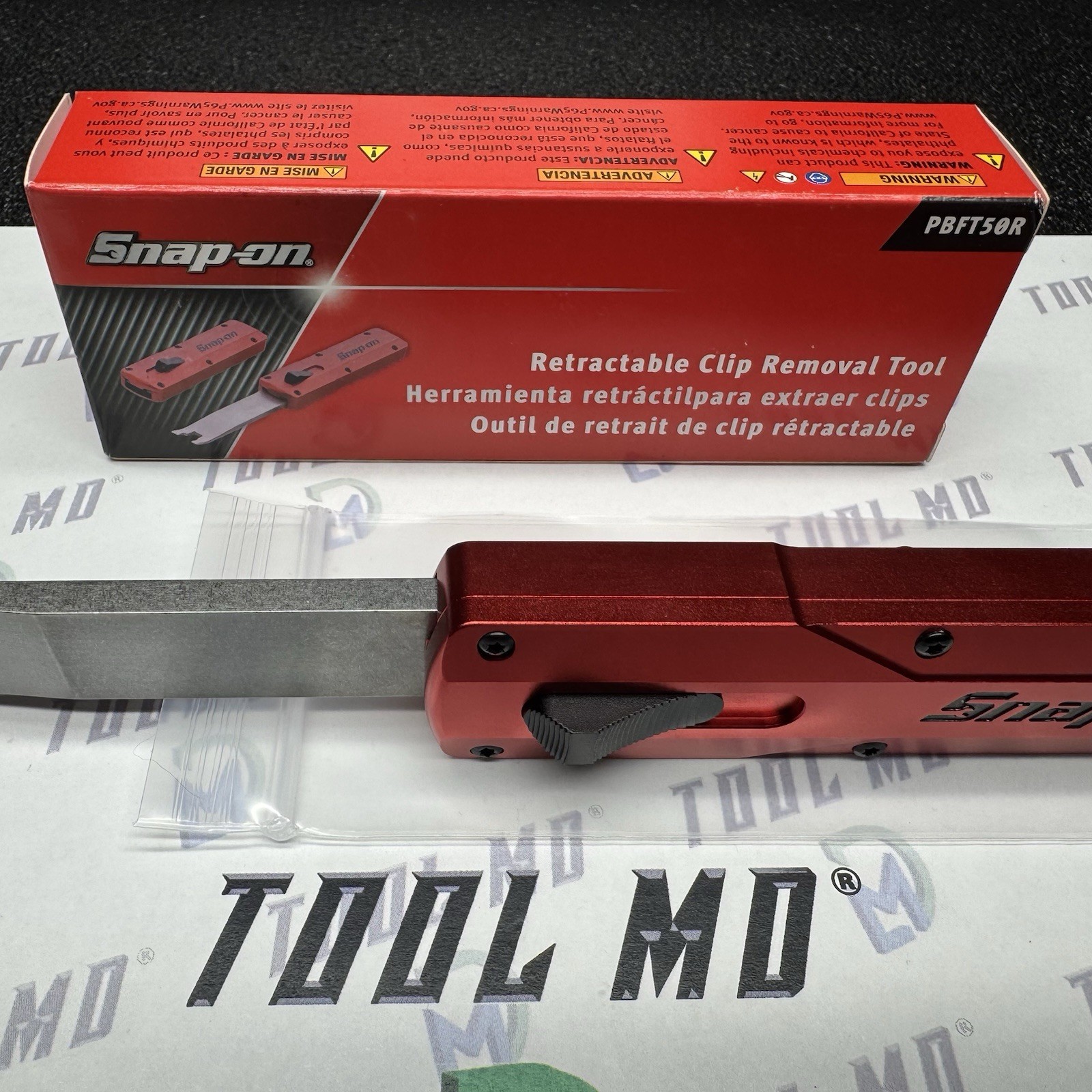 Snap-on Tools NEW RED “OTF” Out The Front Retractable Clip Removal Tool PBFT50R