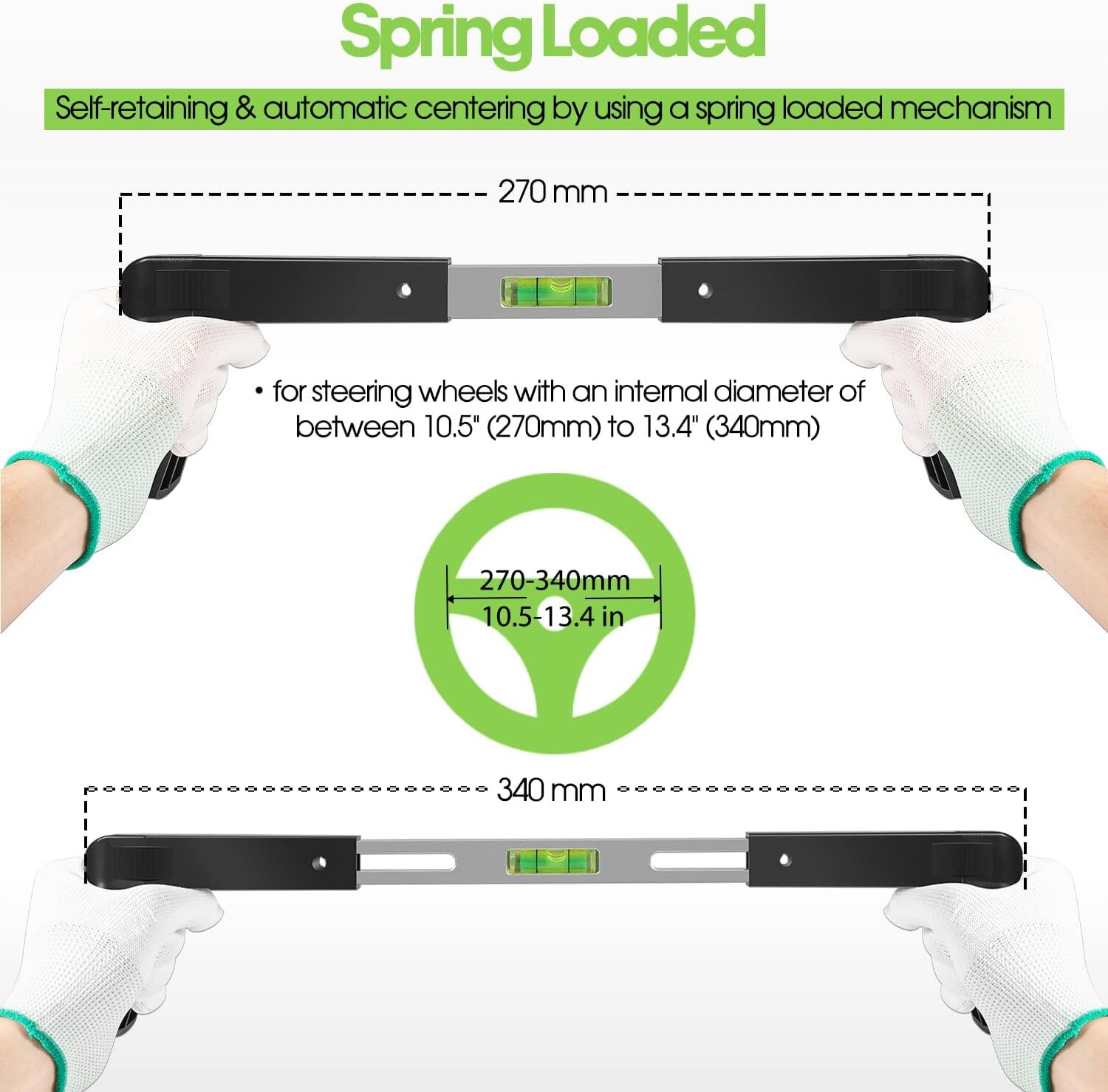 Steering Wheel Level Alignment Tool for Passenger Cars, Vans & Trucks 270-340mm