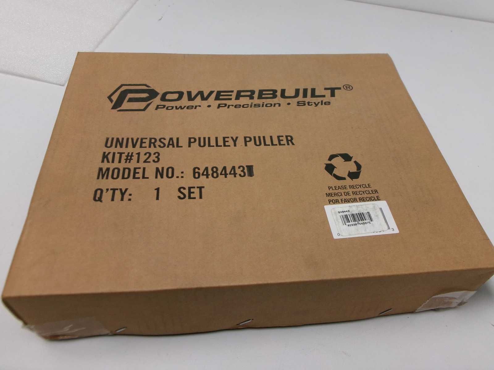 POWERBUILT UNIVERSAL PULLEY PULLER KIT #123 MODEL NO: 648443 NEW #715L*